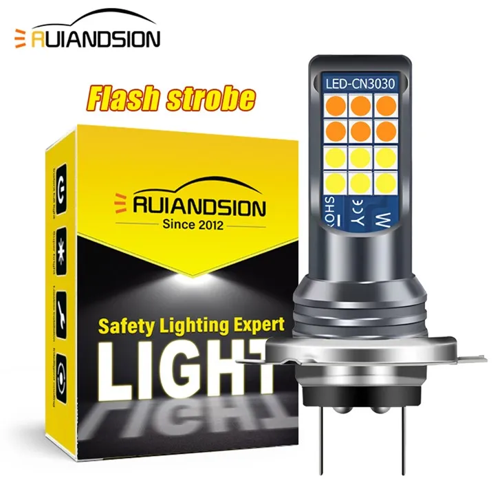 Ruiandsion H7 Led Street Light Flash Bulb For Sale 12V 24V White Yellow